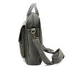 11inch handmade waxed canvas fabric and leather computer bag Woman crossbody MacBook air messenger view 3