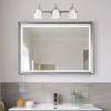 GLOBE Electric 50783 3-Light Vanity Light, Satin Nickel Finish, Alabaster Glass Shades, 23-Inch Bathroom Wall Fixture, E26 Base, Easy Installation view 4