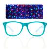 Starburst Diffraction Glasses - For Rave, Music Festival, Holiday Lights, and More - Light Blue Frame view 1