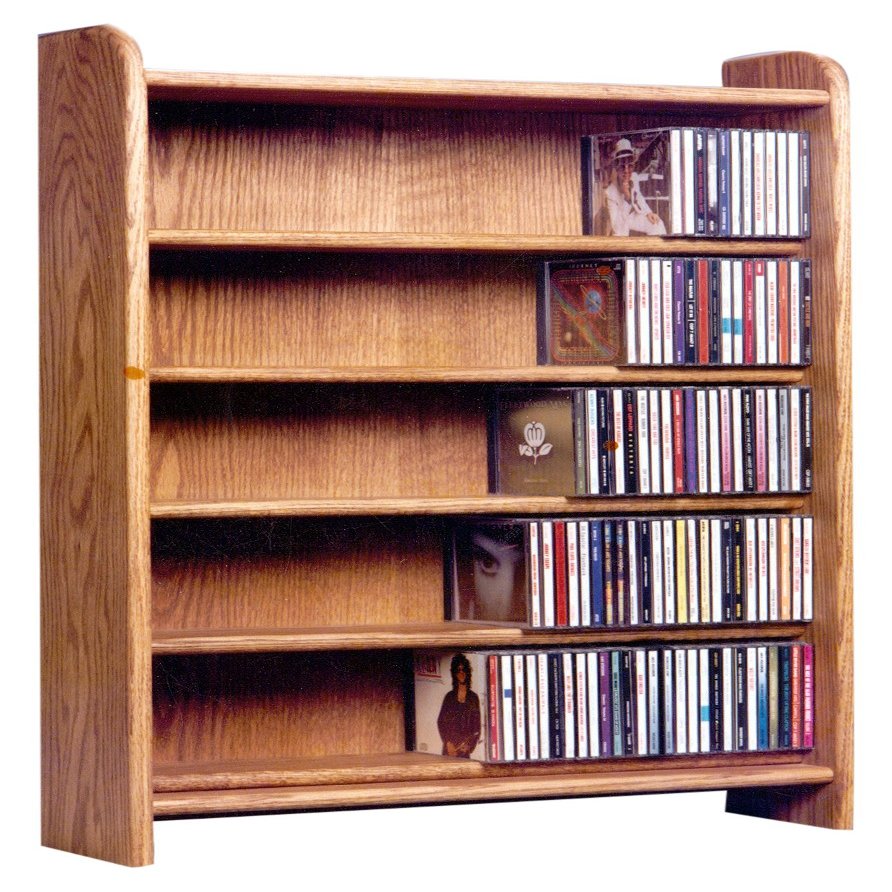 Wood Shed Hill 02 Solid Oak Storage Cabinets 3-Shelf Media Organizer, Real Wood Media & Display Shelves, Handcrafted in The USA - Unfinished (36")