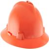 MSA 10058322 V-Gard Full-Brim Hard Hat With 1-Touch Suspension | Polyethylene Shell, Superior Impact Protection, Self Adjusting Crown Straps - Standard Size in Orange view 1