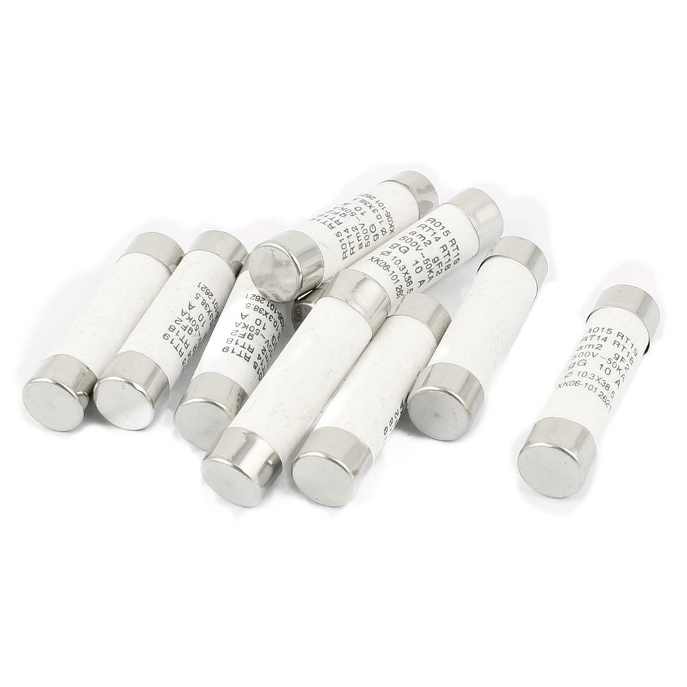uxcell 9Pcs AC 500V 10A RO15 RT18 RT14 10x38mm Fast Blow Cylindrical Ceramic Tube Fuses