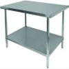 ACE WT-E2424 Commercial Flat Top Work Table with 16 Gauge Stainless Steel Top, 1 Galvanized Undershelf & Adjustable Bullet Feet 24" L x 24" W x 35" H ETL Certified view 1