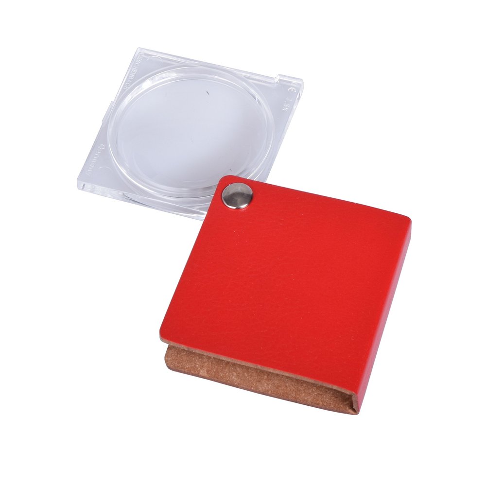 ESCHENBACH Portable Magnifier Economic Handy Loupe, Red, 3.5X Magnification 1730-131