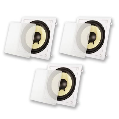 Acoustic Audio HDS10 in Wall 10" Home Theater Passive Subwoofers 3 Speaker Set