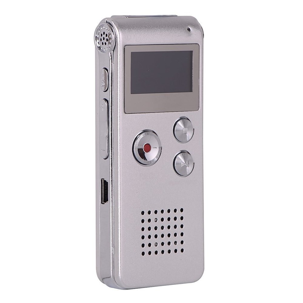 GenLed Digital Voice Recorder,Digital Audio Voice Recorder / Dictaphone / MP3 Player -8GB / 650HR / Multifunctional Rechargeable Dictaphone Player with Built-In Speaker (Sliver)