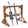 11-Place Freestanding Log Ski Rack Holder, Indoor & Outdoor Snowboard Racks, Standing Storage, Garage Racks for Snow Skis, Durable Snowboard Rack Garage Storage Organizer - Canyon Brown view 1