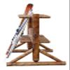 11-Place Freestanding Log Ski Rack Holder, Indoor & Outdoor Snowboard Racks, Standing Storage, Garage Racks for Snow Skis, Durable Snowboard Rack Garage Storage Organizer - Canyon Brown view 2