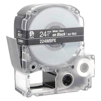 Cartridge Label, 1 in. W, White on Blk