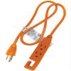 PROJEX 1ip-002-003fogp Indoor Triple Outlet Cord, Orange, 3' view 2