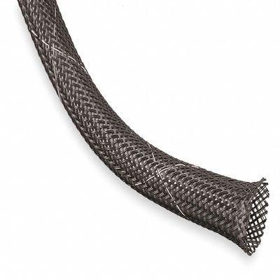 Braided Sleeving, 0.500 in, 10 Ft, Black