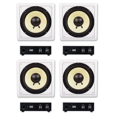 Acoustic Audio HD-S10 Flush Mount Subwoofers with 10" Speaker and Amps 4 Pack