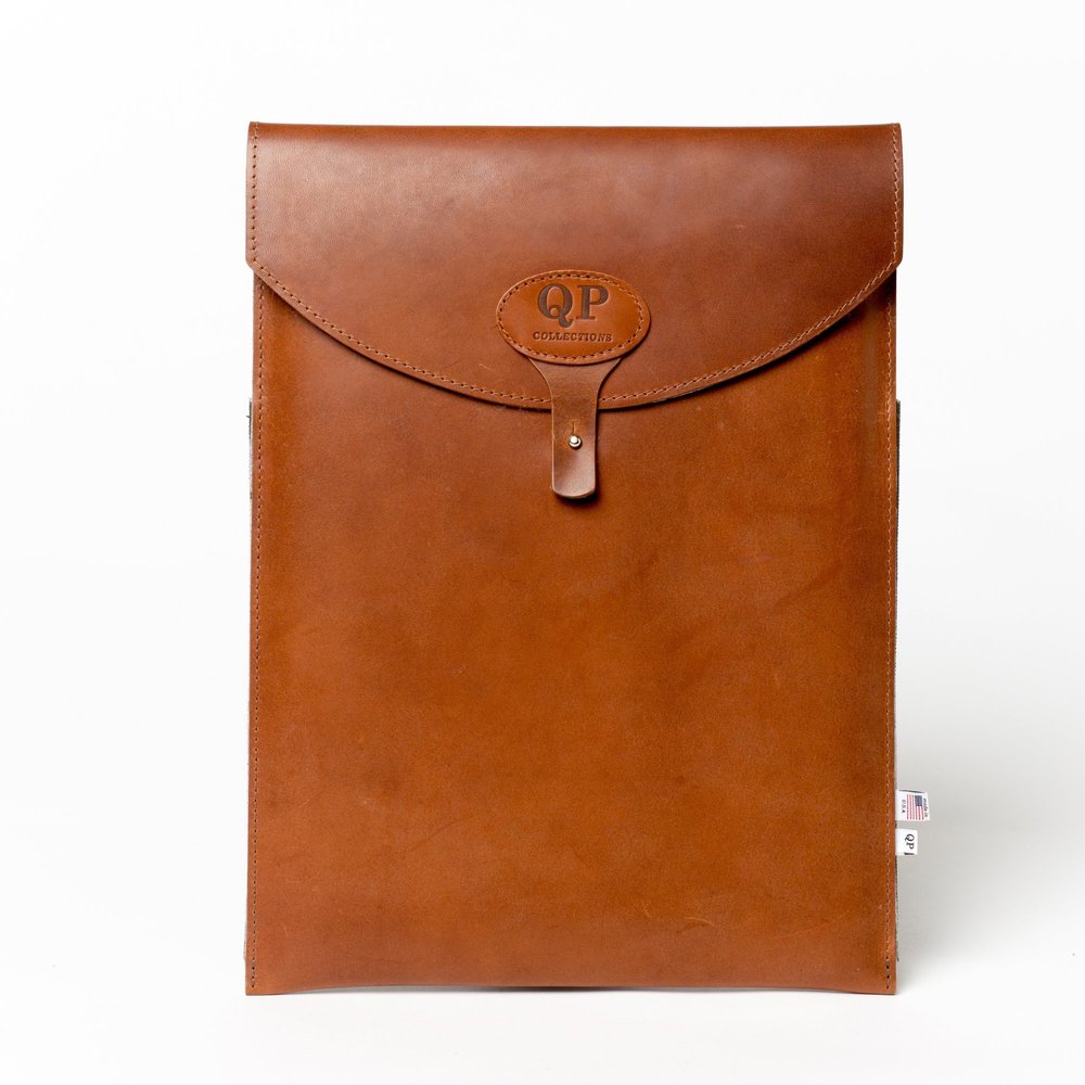 13" Laptop Case - Walnut and Green