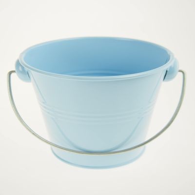 rackcrafts.com Large/XL Metal Sand Water Paint Pails Buckets Party Favor Wedding Baby Shower (L - Light Blue)