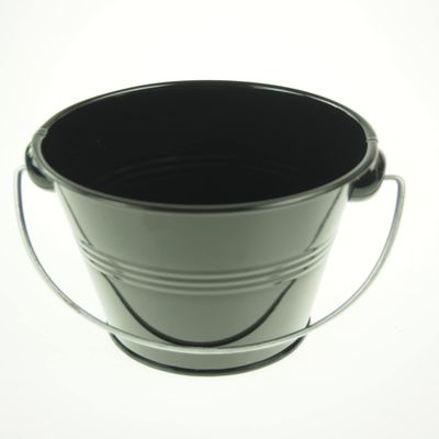 rackcrafts.com Large/XL Metal Sand Water Paint Pails Buckets Party Favor Wedding Baby Shower (L - Black)