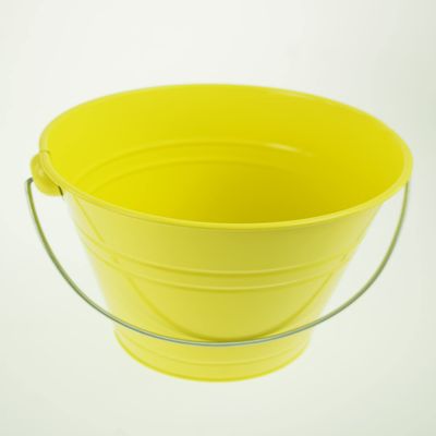 rackcrafts.com Large/XL Metal Sand Water Paint Pails Buckets Party Favor Wedding Baby Shower (XL - Yellow)