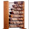 Wood Shed Hill 04 Series Dowel Style CD Storage Rack Storage Shelf Real Oak Wood Media & Display Shelves, Handcrafted in the USA (Clear, 54" x 12" x 7.25") view 1