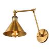 LITFAD Retro Adjustable Wall Light Brass Finish 1 Light Wall Sconce 7" W Industrial Wall Lamp Mounted Lighting Fixture with Cone Shade view 1