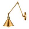 LITFAD Retro Adjustable Wall Light Brass Finish 1 Light Wall Sconce 7" W Industrial Wall Lamp Mounted Lighting Fixture with Cone Shade view 4