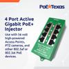 PoE Texas 4-Port Active PoE+ Injector with 56V 120W Supply view 2