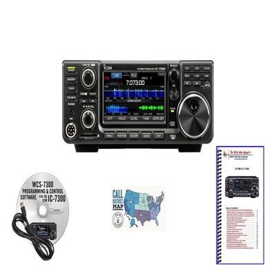 Icom IC-7300 Radio - WCS 7300 Programming Software - Nifty Guide - and Ham Guides Pocket Reference Card Bundle!