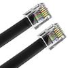 AmzDeals 2-Pack 6 Inch Black RJ12 6P6C Straight Wired Cable, Pro Grade Data and Voice Phone Line Cord - Made in USA view 1