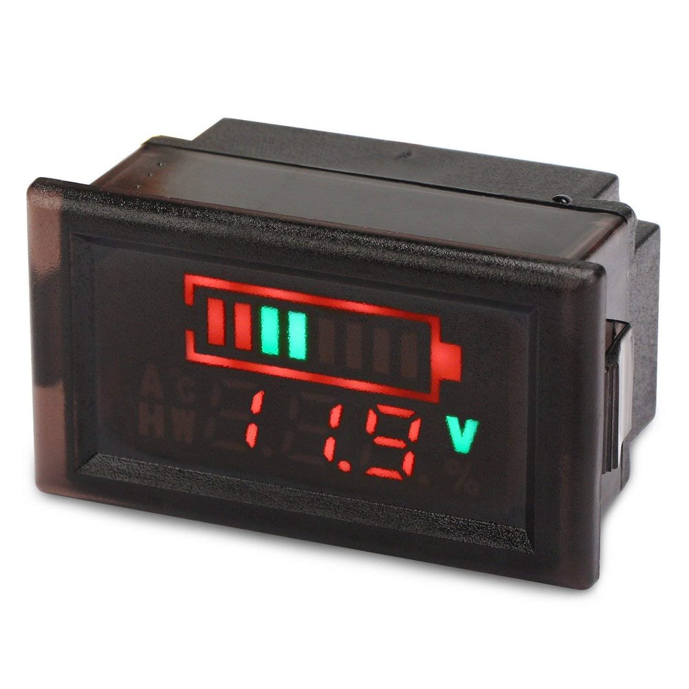 AiLi Battery Monitor Waterproof Voltage Remaining Capacity Lead-Acid LiFePO NiMH RSOC Digital Panel Waterproof Meter Water Resistant Voltmeter