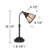 Malta 18 1/2" Small Table Lamp Adjustable Satin Bronze Brown Mica Shade view 4