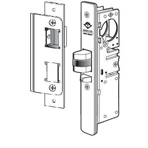 Adams Rite 4511-46-101-628 Standard Duty Deadlatch with 1-1/2" Backset and Radius Faceplate. RH or LHR with a 4-5/8" Strike. 628 Clear Anodized Finish.