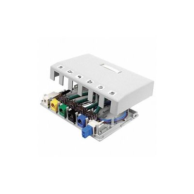 Surface Mount Box, 6 Ports, White