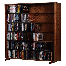 Wood Shed Hill 12 Series CD Storage Cabine, Real Oak Wood Media & Display Shelves, Handcrafted in The USA