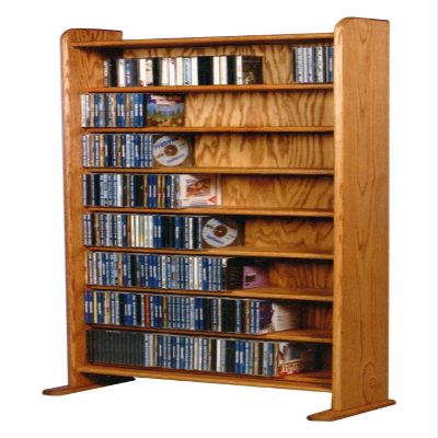 Wood Shed Hill 02 Solid Oak Storage Cabinets 3-Shelf Media Organizer, Real Wood Media & Display Shelves, Handcrafted in the USA - Unfinished (54")