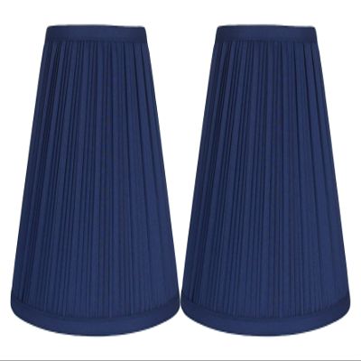 Urbanest Mushroom Pleated Hardback Lamp Shade 5x9x8.5 Inch (Spider) (Blue, Set of 2)
