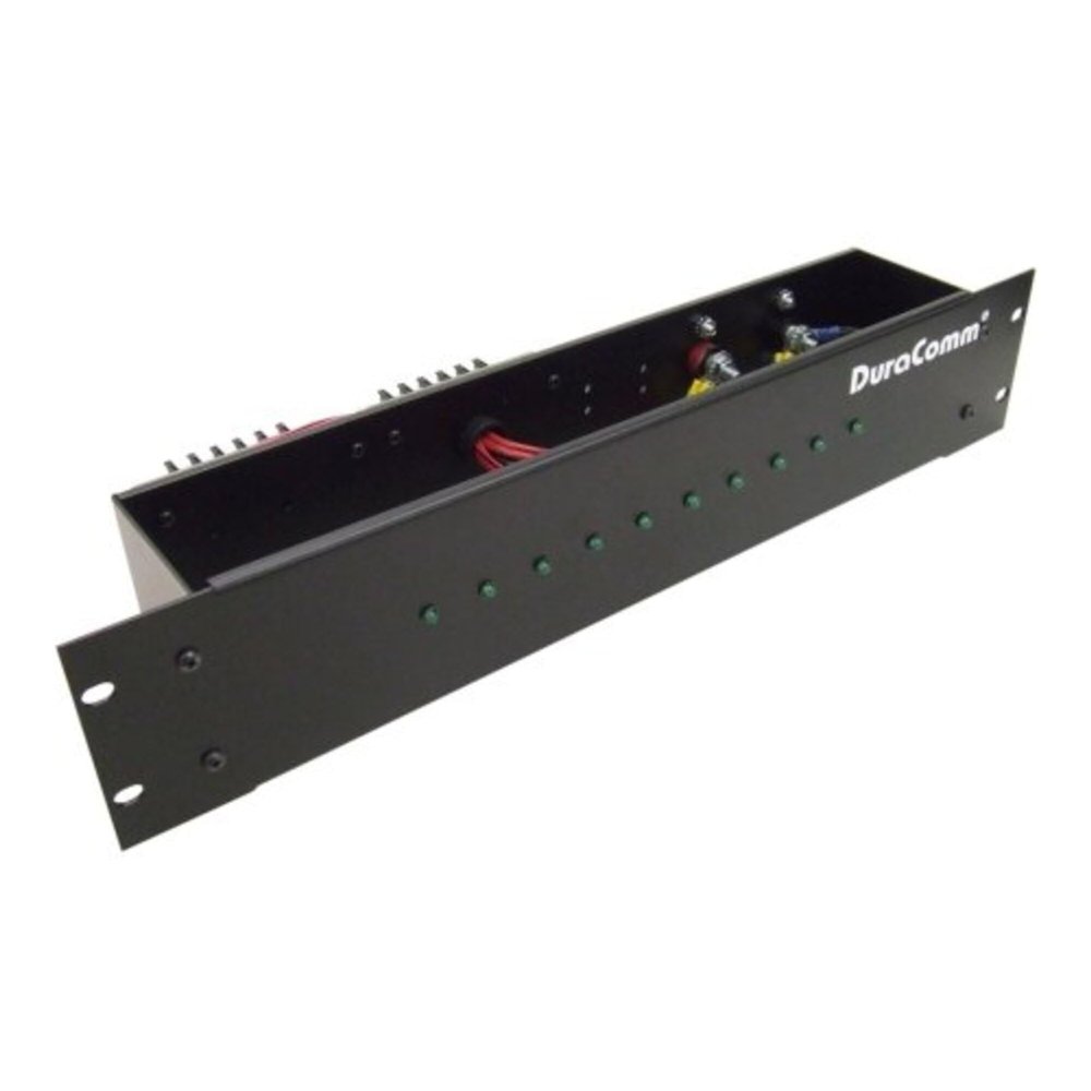 DuraComm - DP10-LED-48 - DP-10 LED Series Power Distribution Panel, Input 46-60VDC, 10 outputs, 20A max per output, 75A max per panel