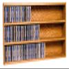 Wood Shed Hill 03 Series CD Storage Cabine, Real Oak Wood Media & Display Shelves, Handcrafted in the USA (Dark, 18.75" x 52" x 6.75") view 1