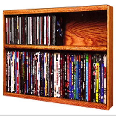 Wood Shed Hill 12 Series CD Storage Cabine, Real Oak Wood Media & Display Shelves, Handcrafted in The USA