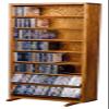 Wood Shed Hill 06 Series Dowel Style CD Storage Rack Storage Shelf Real Oak Wood Media & Display Shelves, Handcrafted in The USA (Unfinished, 52" x 18.25" x 6.25") view 1