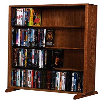 Wood Shed Hill 12 Series CD Storage Cabine, Real Oak Wood Media & Display Shelves, Handcrafted in The USA
