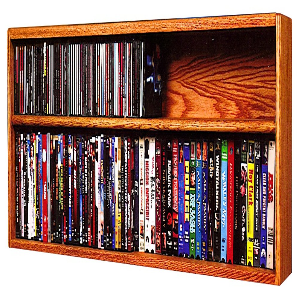 Wood Shed Hill 12 Series CD Storage Cabine, Real Oak Wood Media & Display Shelves, Handcrafted in The USA
