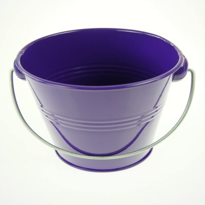 rackcrafts.com Large/XL Metal Sand Water Paint Pails Buckets Party Favor Wedding Baby Shower (L - Purple)