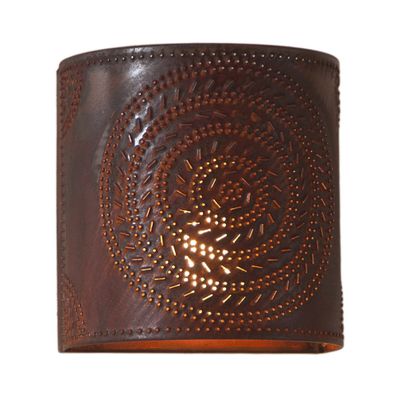 Irvin's Country Tinware Chisel Sconce Light in Rustic Tin
