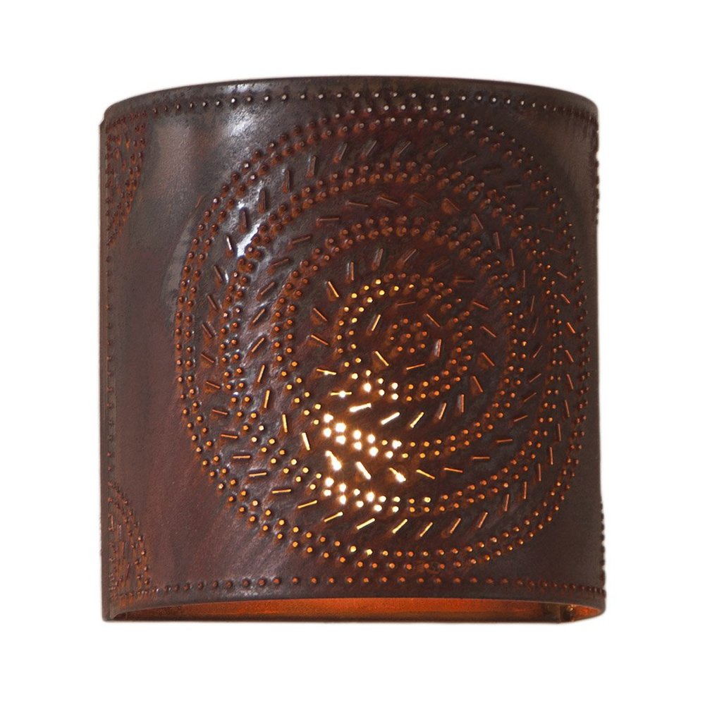 Irvin's Country Tinware Chisel Sconce Light in Rustic Tin