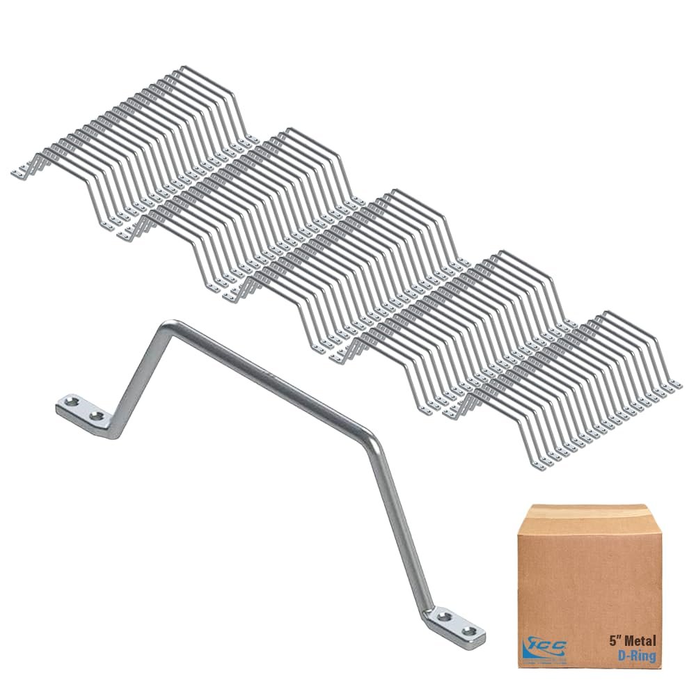 ICC 5" Metal Cable Management D-Ring, 100-Pack  Horizontal & Vertical Wall Cable Organizer, Cable Hanger & Wire Loop for Structured Wiring
