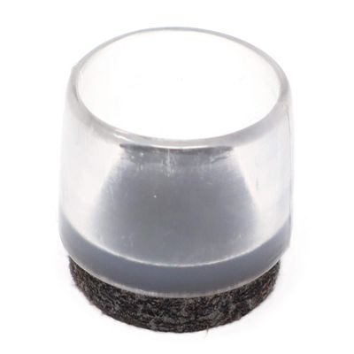 Adsamm LG-F-TR-18-16 LG-F-TR-18 16 x Chair Leg Caps with Felt, Transparent, Diameter 17-18 mm