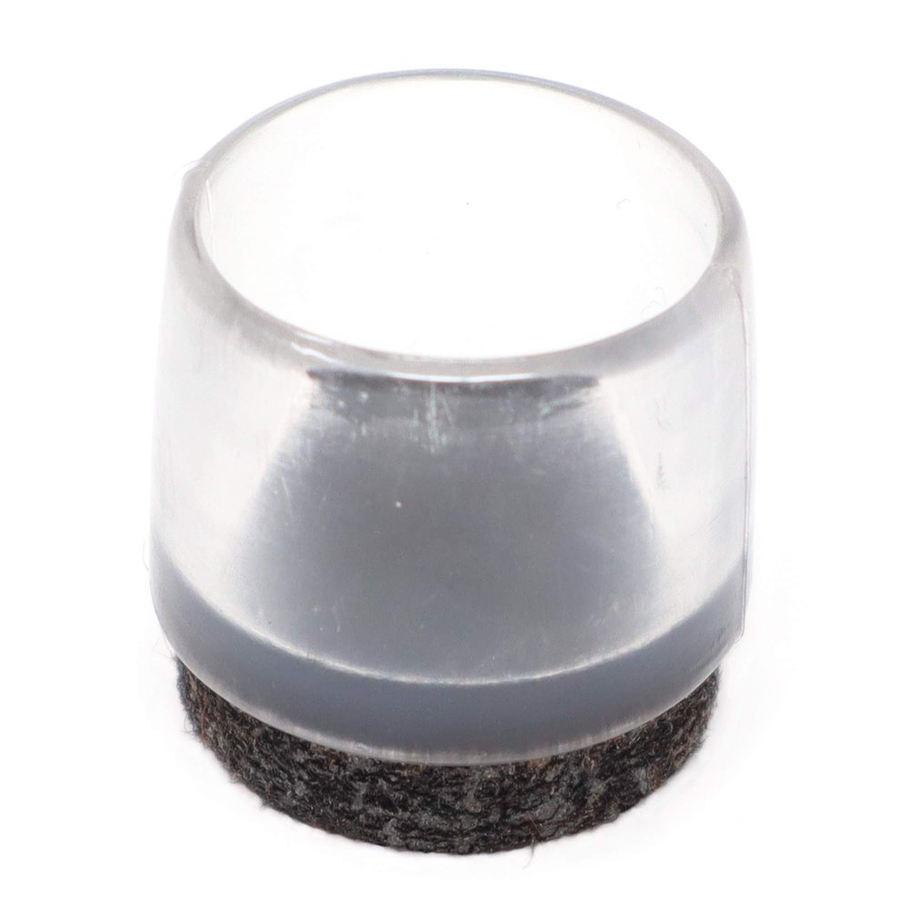 Adsamm LG-F-TR-18-16 LG-F-TR-18 16 x Chair Leg Caps with Felt, Transparent, Diameter 17-18 mm