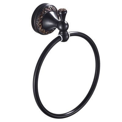 Leyden Oil Rubbed Bronze Hand Towel Holder, Brass Towel Ring Round Towel Holder for Bathroom Accessories Screw Wall Mounted