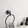 Leyden Oil Rubbed Bronze Hand Towel Holder, Brass Towel Ring Round Towel Holder for Bathroom Accessories Screw Wall Mounted view 2