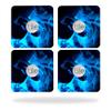 MightySkins Skin Compatible with Tile Slim Key Finder (4 Pack) wrap Cover Sticker Skins Blue Flames view 1