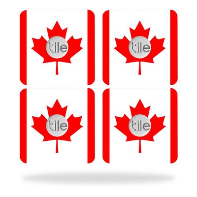 MightySkins Skin Compatible with Tile Slim Key Finder (4 Pack) wrap Cover Sticker Skins Canadian Flag