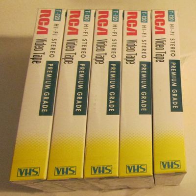 RCA T120 Premium Grade Blank VHS Video Tapes 5-Pack